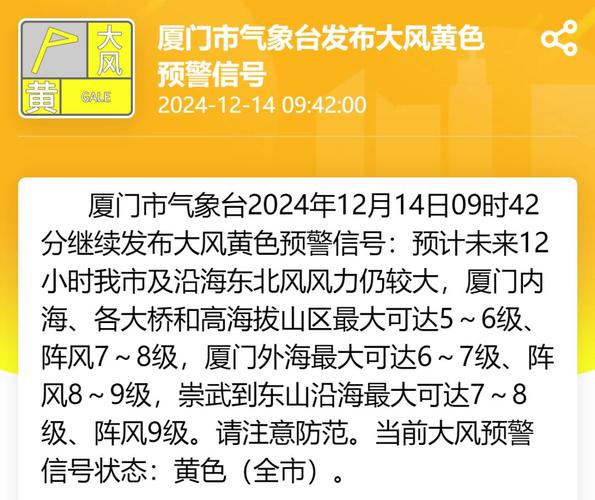 福建省泉州市发布大风黄色预警_5