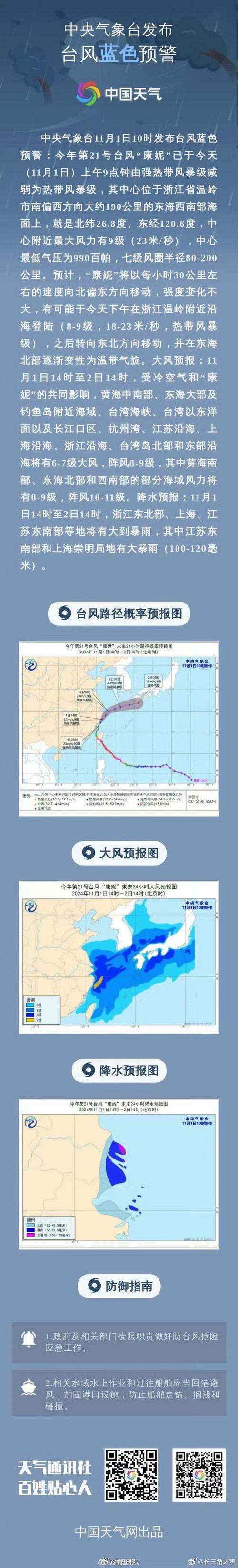警惕台风雨!明起“康妮”影响浙江 沿海北部地区有暴雨局部大暴雨