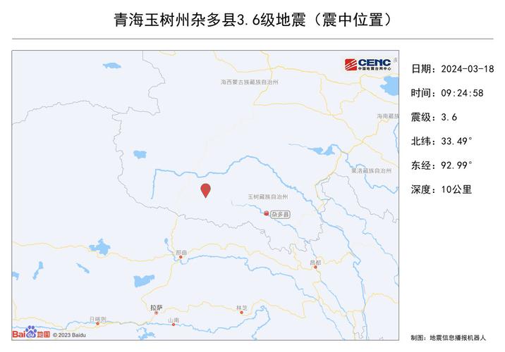 青海玉树杂多县发生3.6级地震