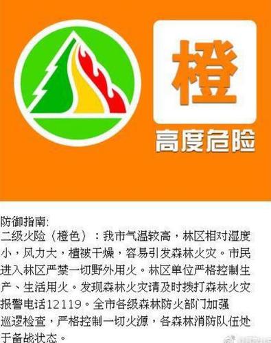 重庆市南川区发布森林(草原)火险橙色预警
