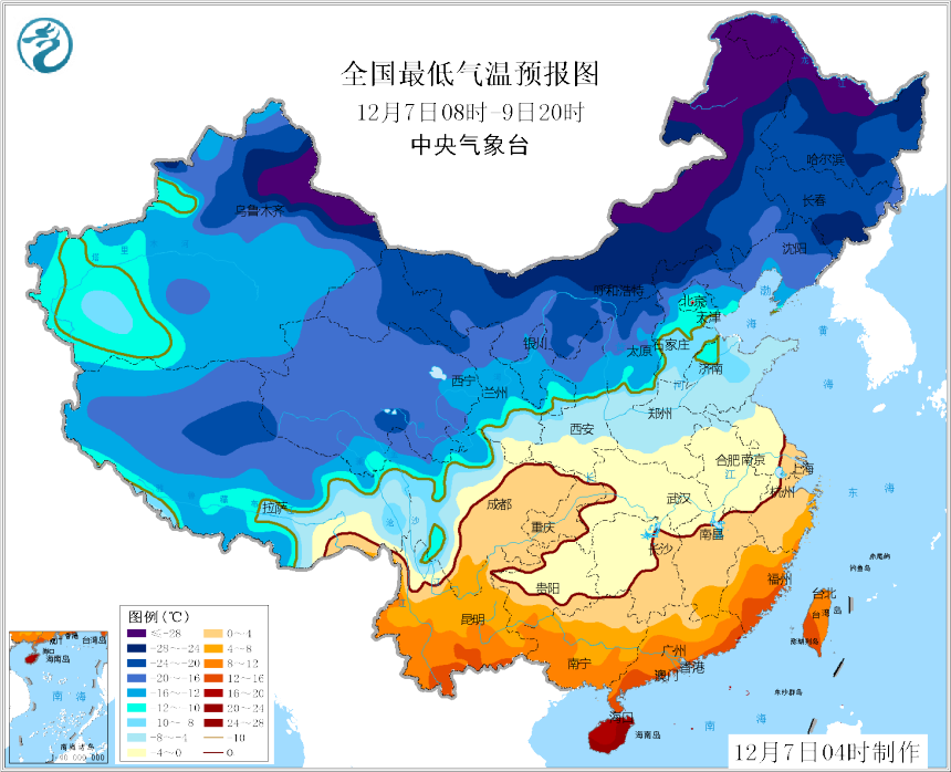 寒潮蓝色预警:西北华北黄淮等地部分地区降温幅度可达10℃以上