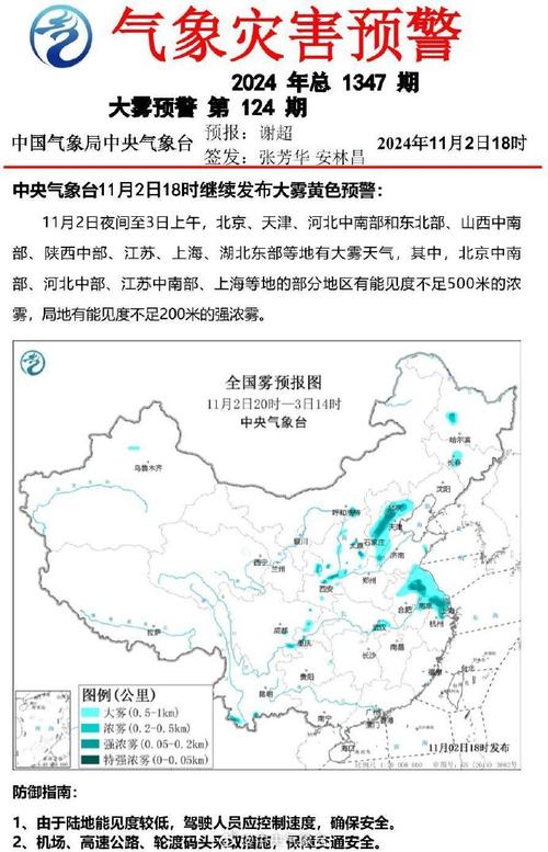 吉林省宁江区发布大雾黄色预警