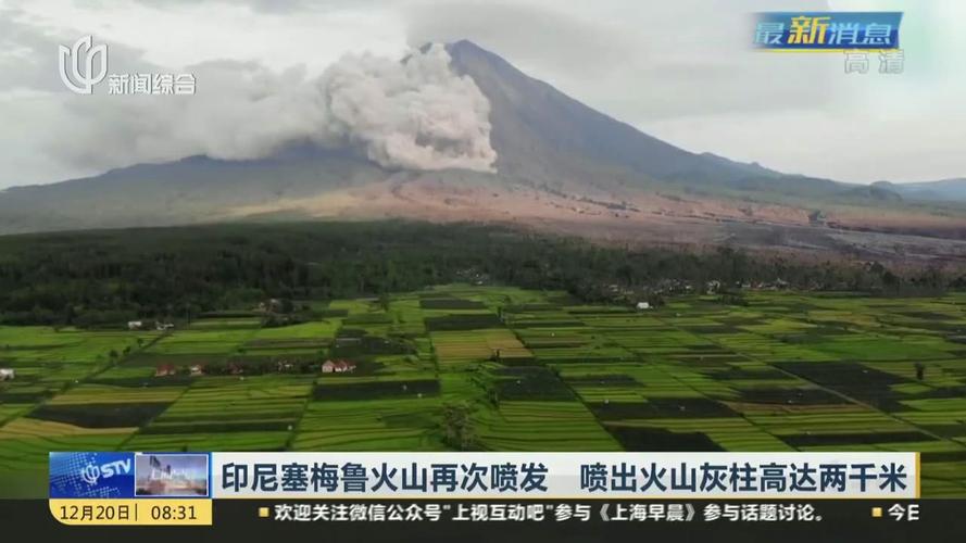 印尼塞梅鲁火山连续喷发