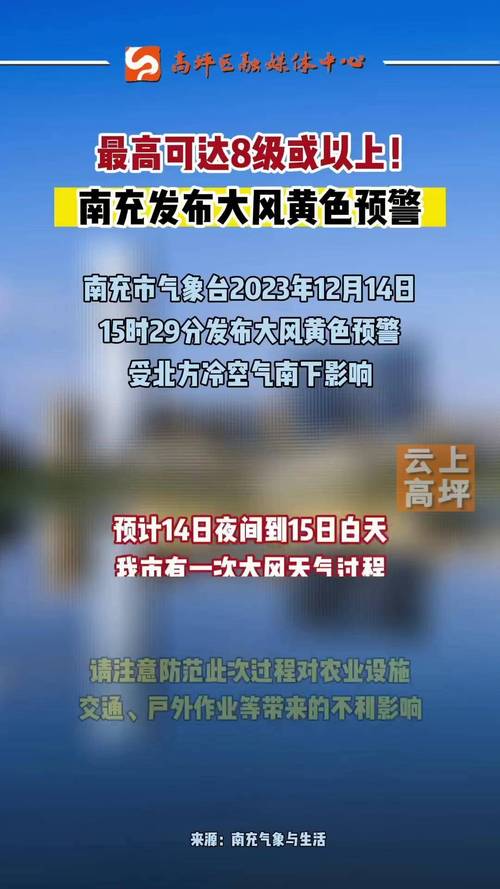 四川省南部县发布雷暴大风黄色预警