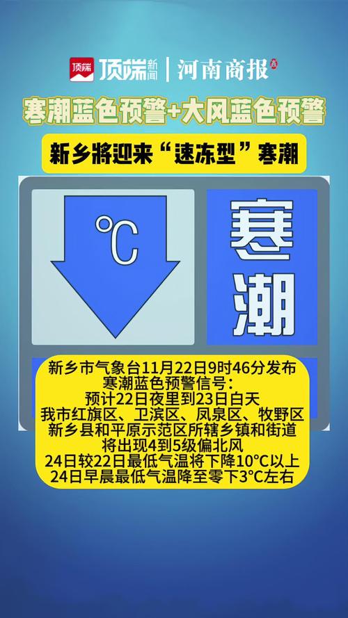 山西省右玉县发布寒潮蓝色预警